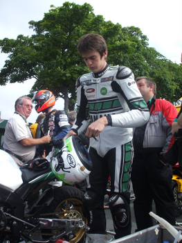Conor Cummins prepares for the Senior race at the Centenary TT. He will contest the Isle of Man event with NCT Racing in 2008.